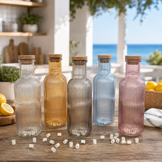 Bouteille bouchon liège avec ses 15 perles de céramique EM®