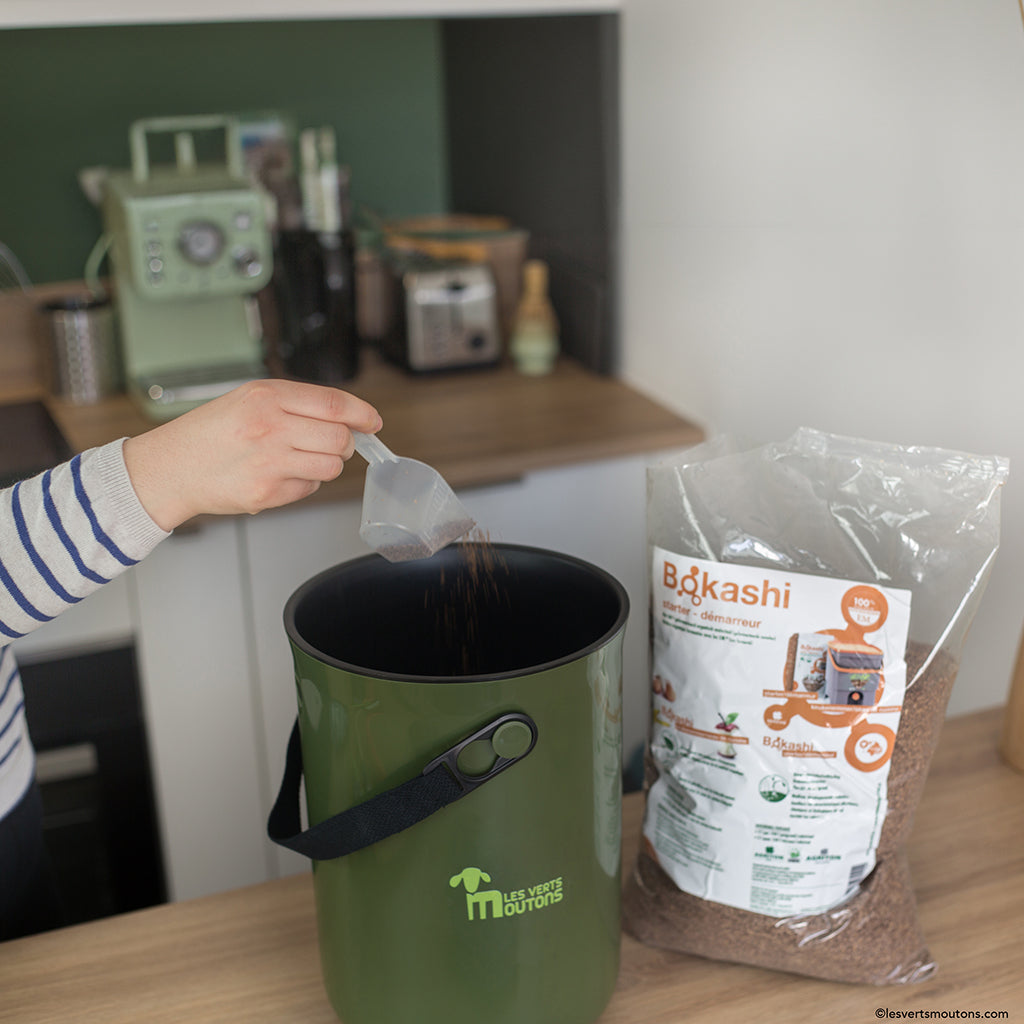 Kit Complet Seaux Bokashi 19L - Démarrage Avec 1L EM Aktiv + 1kg Ferment Bokashi Bio + Brochure Pour Compostage Sans Odeur